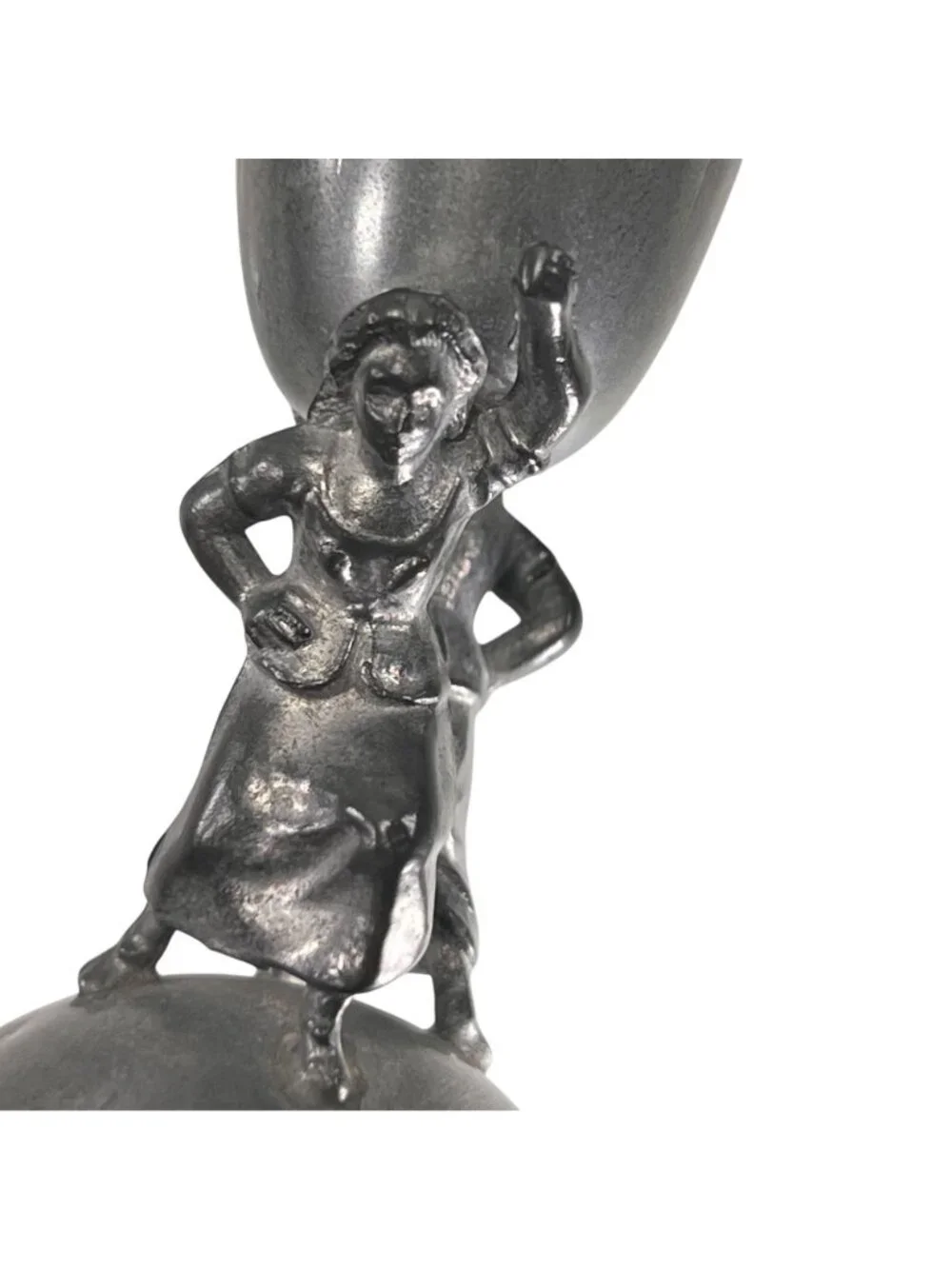 Vtg KSO Kayserzinn Pewter Art Nouveau Jugendstil Vase Women Figures P108 8.5 in